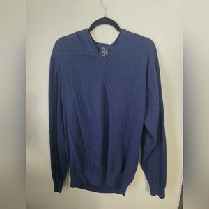 Jos. A. Bank Signature Sweater | XL | Navy Blue 100% Pima Cotton V-Neck